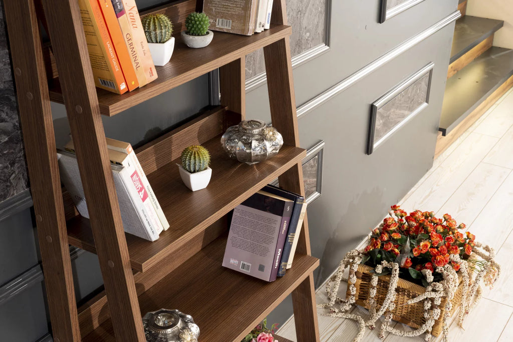 5 Tier Wood Ladder Bookshelf G1214