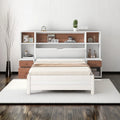 Twin Size Wood Platform Bed with Storage Headboard and Drawers P3014