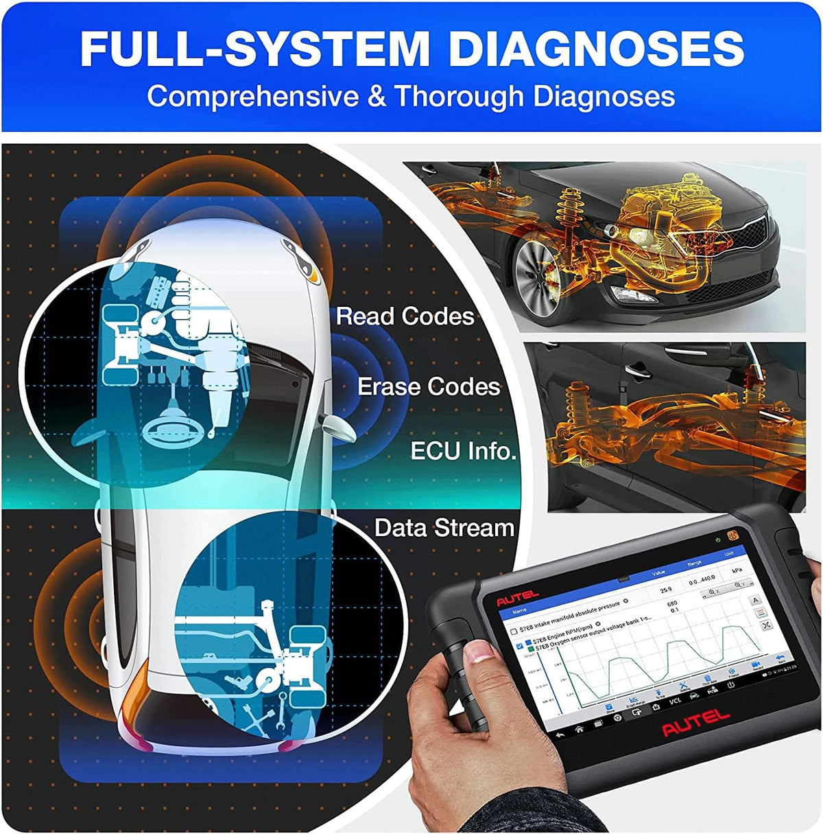 OBD2 Diagnostic Tool with TPMS and Sensor Programming F8610