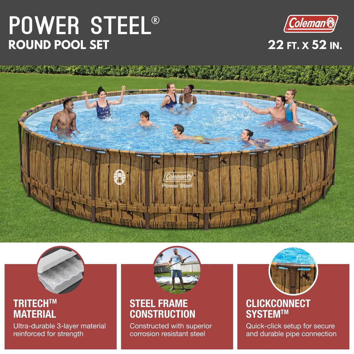 Round Metal Frame Above Ground Pool Set N693