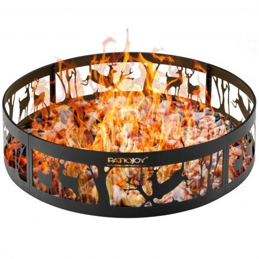 36x22 Metal Fire Pit Ring with Poker S268
