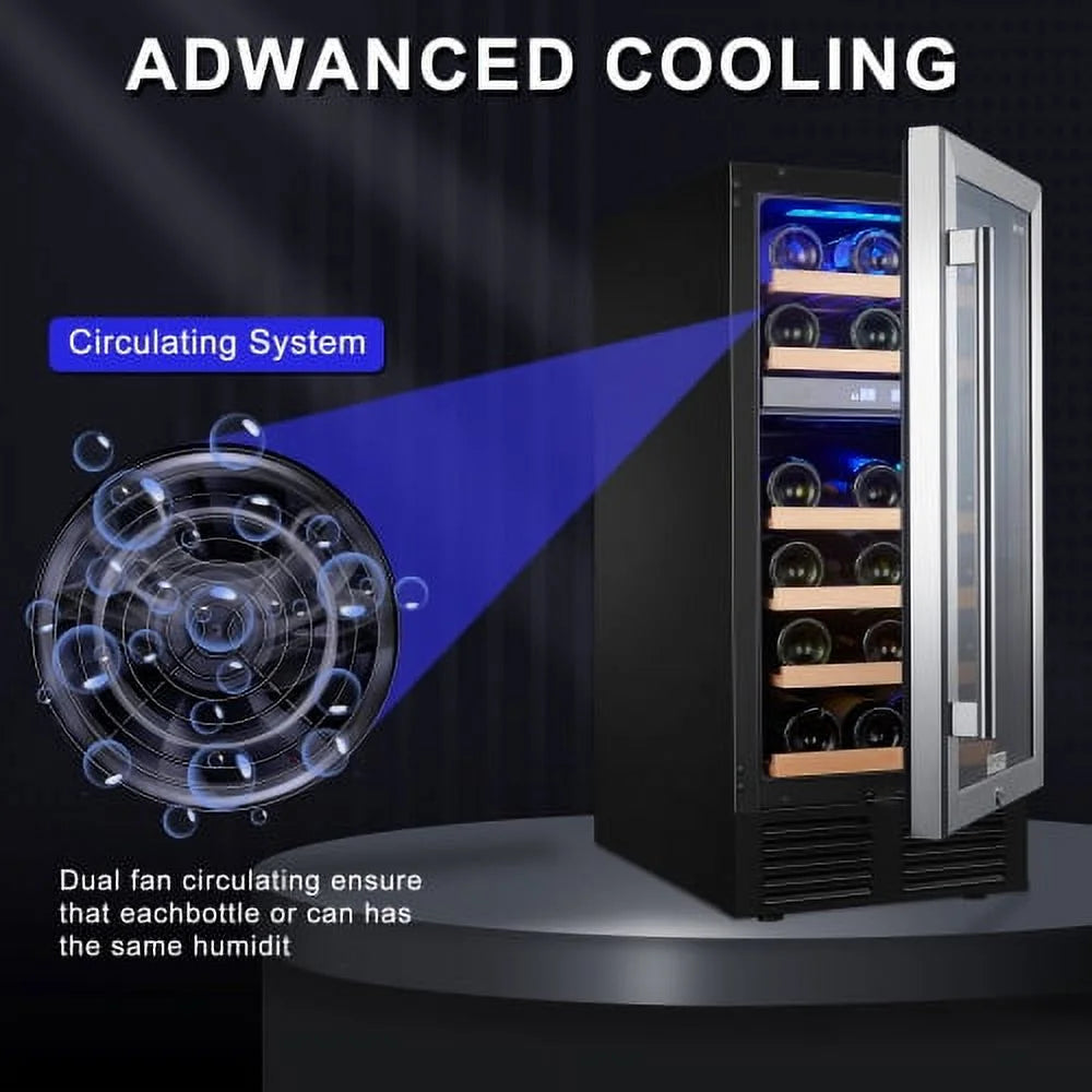 15 Bottle Dual Zone Stainless Steel Wine Cooler Z512