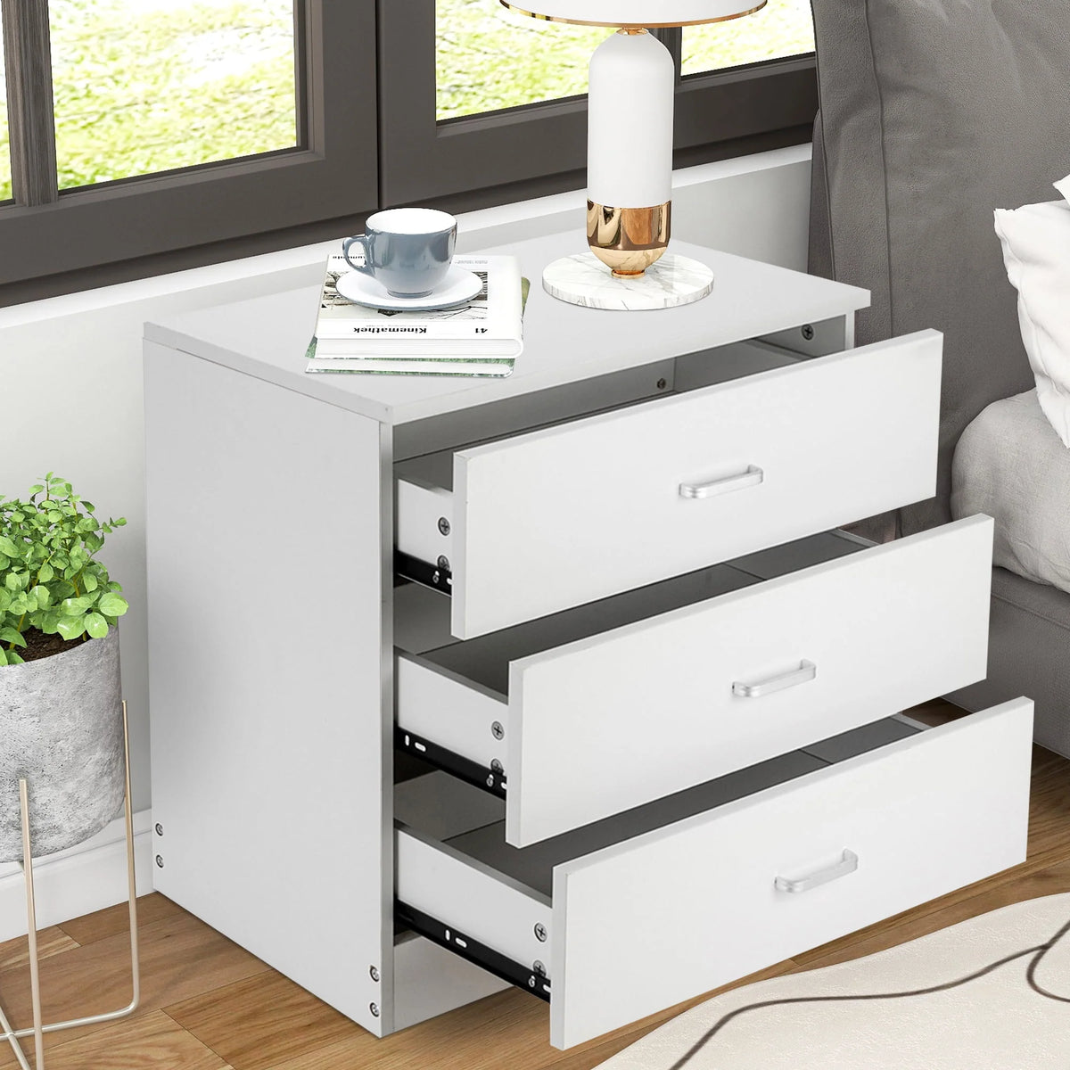 Black 4 Drawer Wood Dresser Z24972