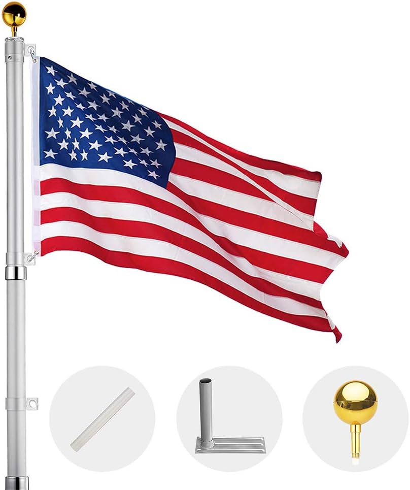 20FT Telescoping Aluminum Flagpole Kit V83564