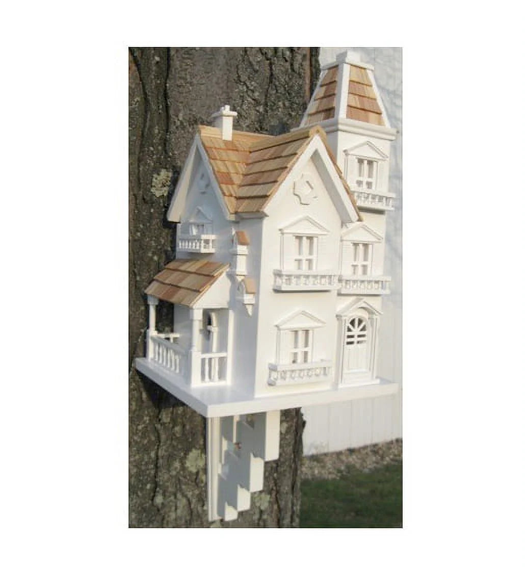 White and Brown 3-Story Outdoor Birdhouse W422440