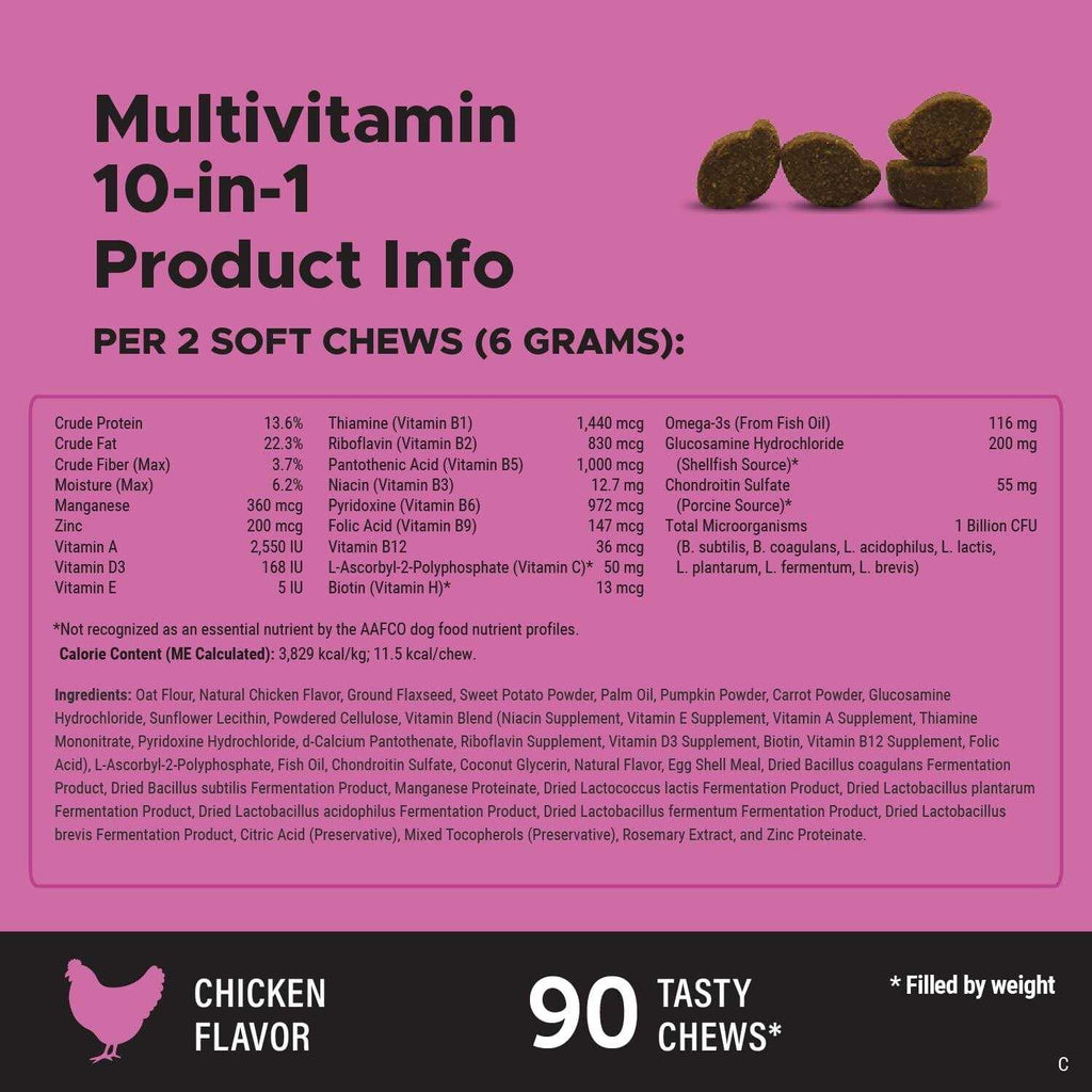 10 in 1 Multivitamin Glucosamine Soft Chews U631