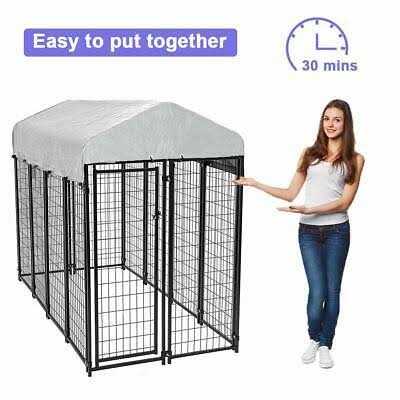 8 x 4 x 6 ft Heavy Duty Metal Dog Kennel F108