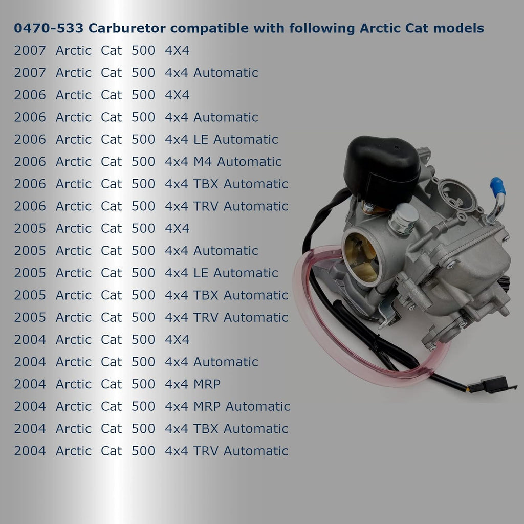 Carburetor Compatible with Arctic Cat 500cc ATV 4X4 2004 2005 2006 2007 Pack of 2 W72546
