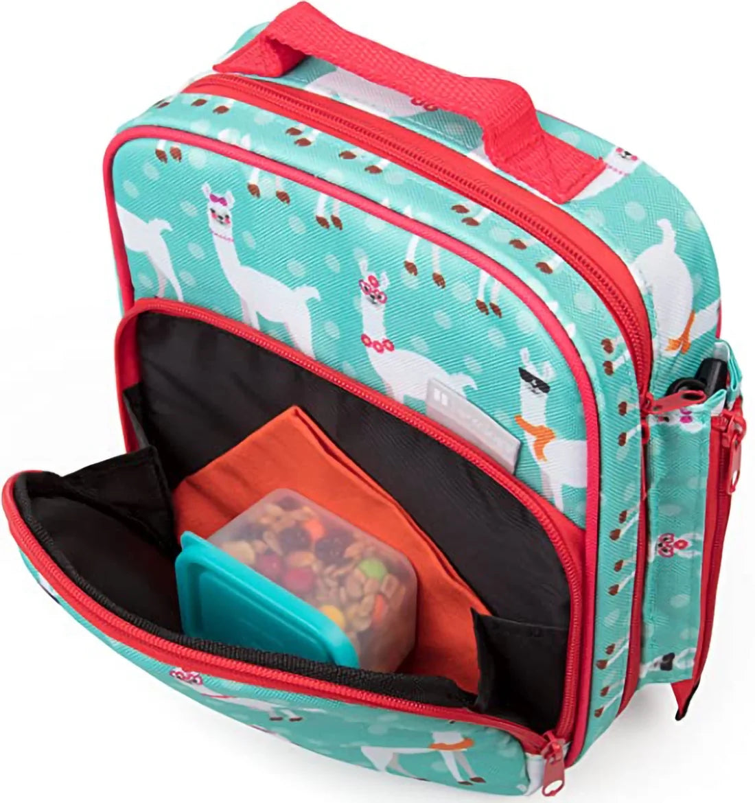 (2 pack) Insulated Lunch Box Tote with Snack Pocket and Water Bottle Holder D719
