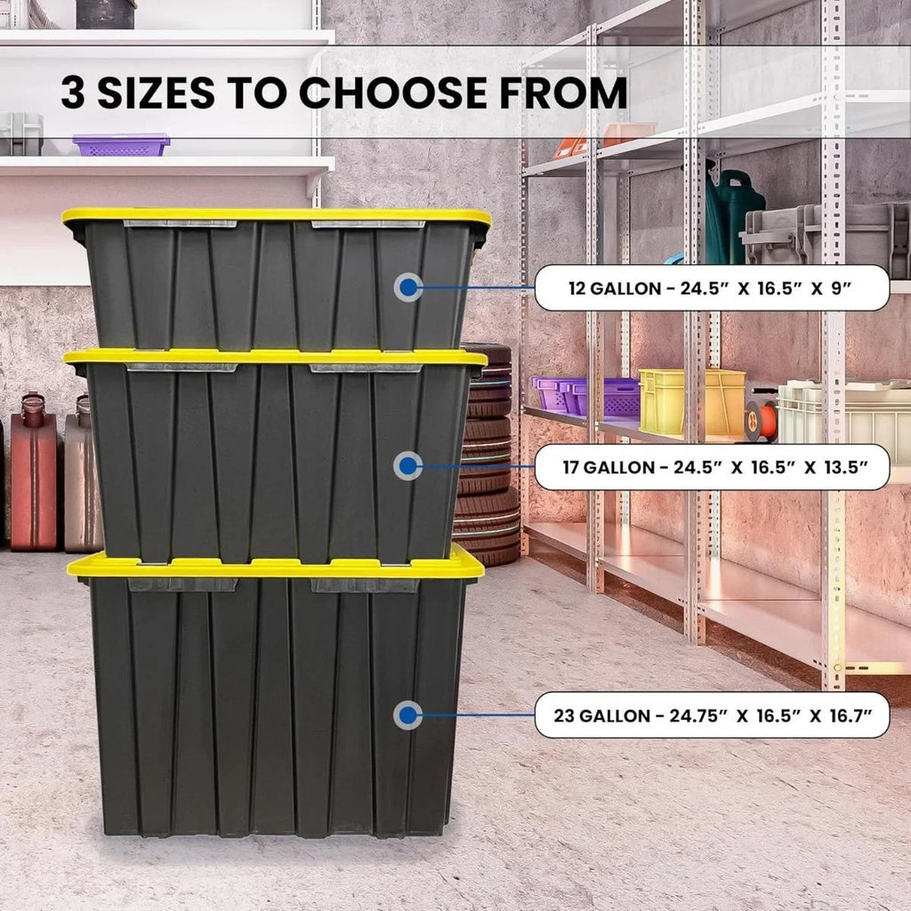 12 Gallon Clear Plastic Storage Bin with Latching Lids O3779