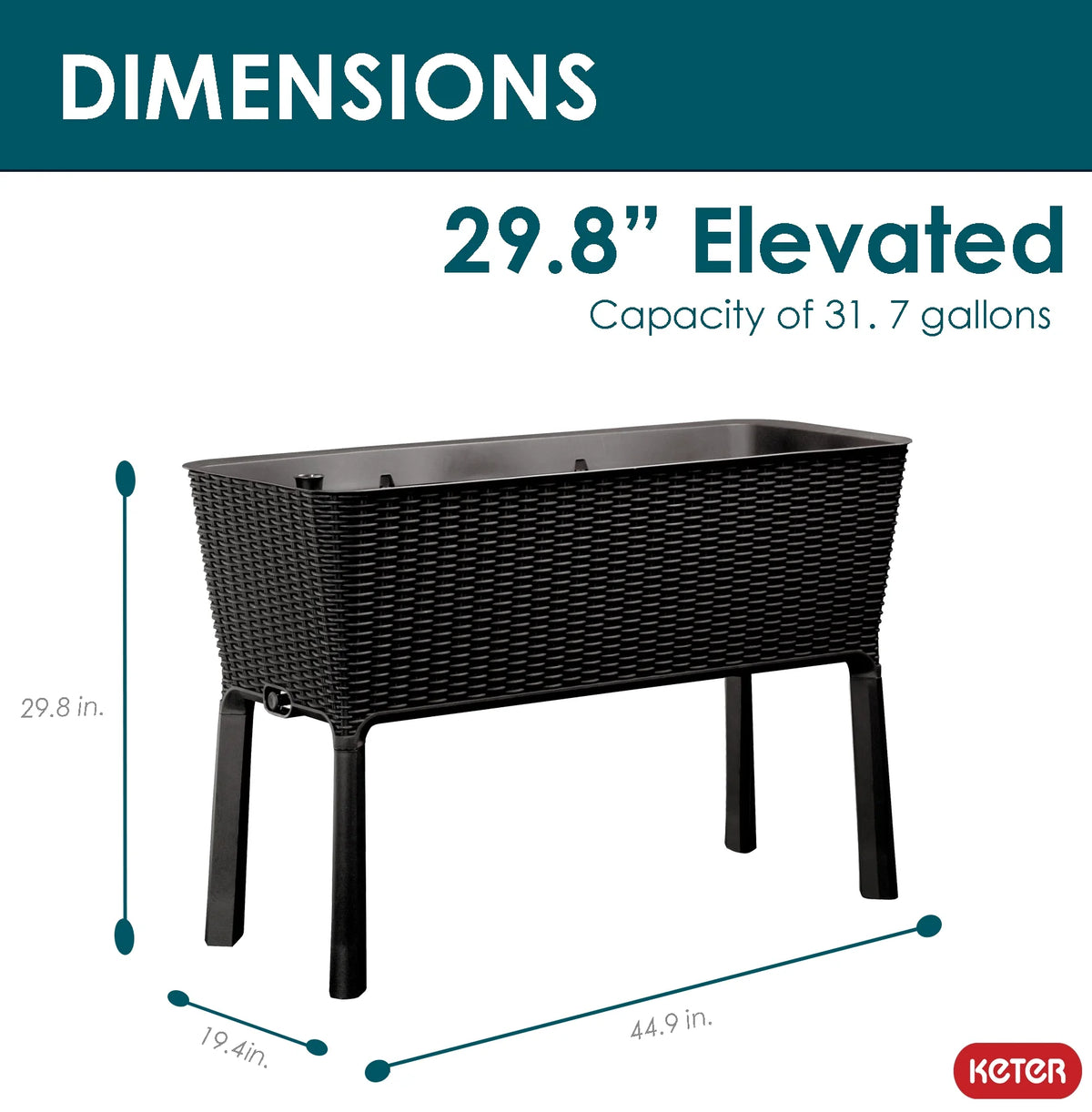 Raised Garden Bed with Self-Watering and Drainage System E471532
