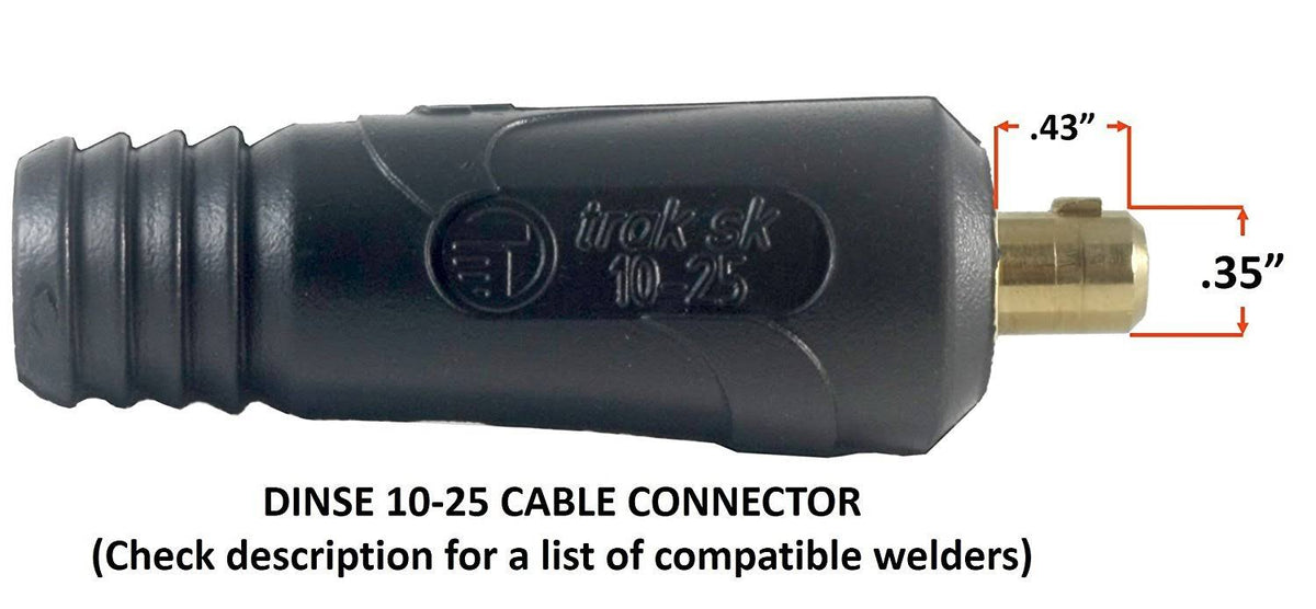 200 Amp Welding Leads Assembly Set with Terminal Lug Connector, #2 AWG Cable, 25 Feet Each Lead C295012