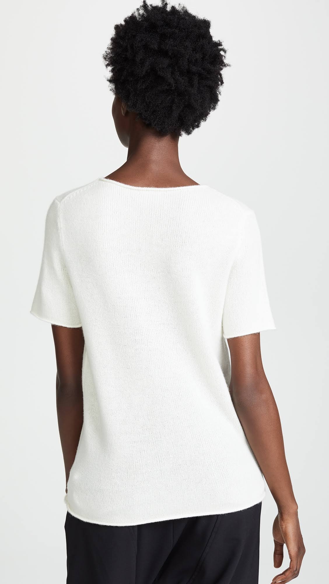 White Cashmere Knit Top K3809