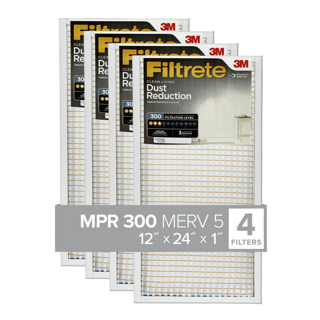 12x24x1 Air Filter, MERV 5, 4 Filters D483222