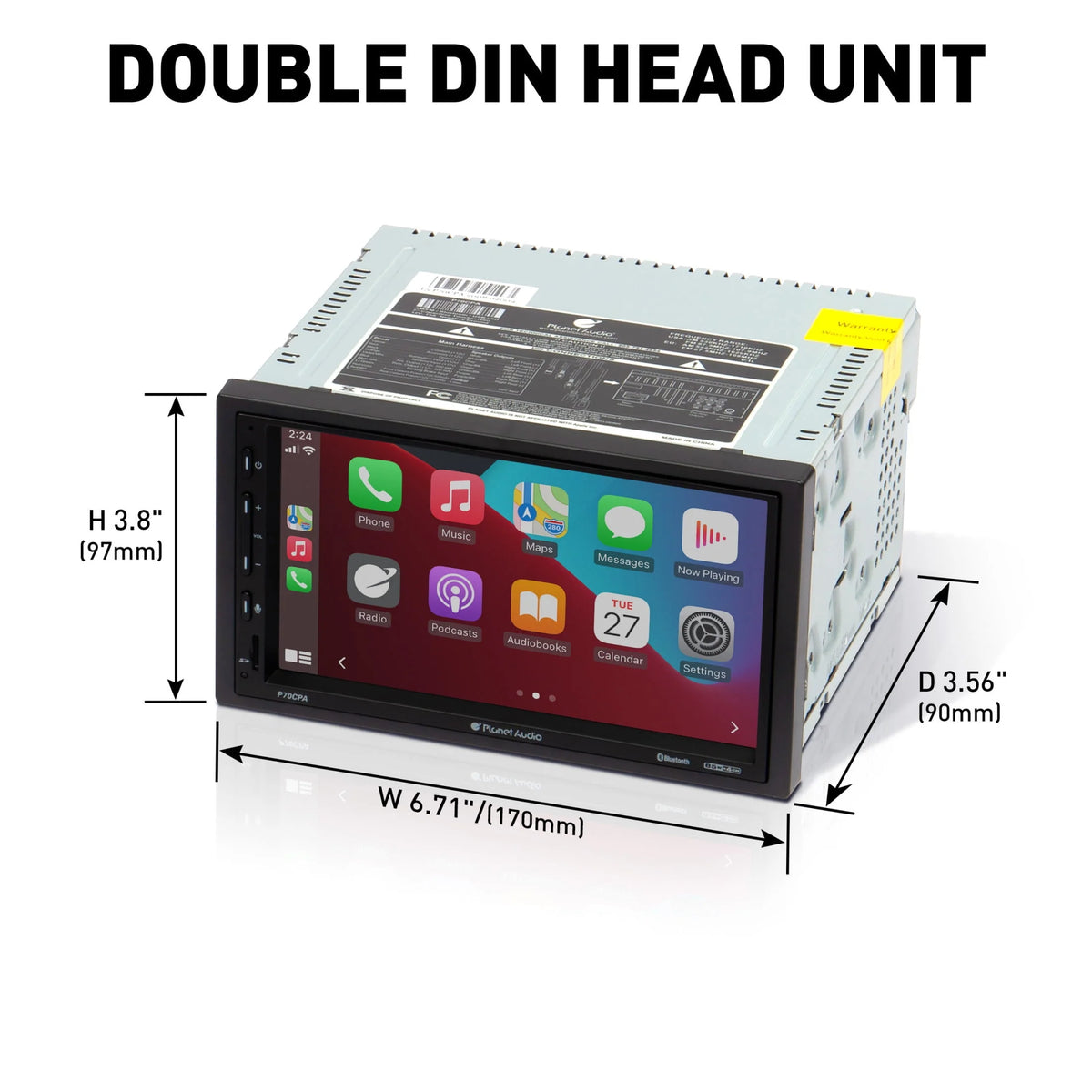 Double Din 7 Inch Touchscreen Car Stereo with Apple CarPlay Android Auto Bluetooth R804616