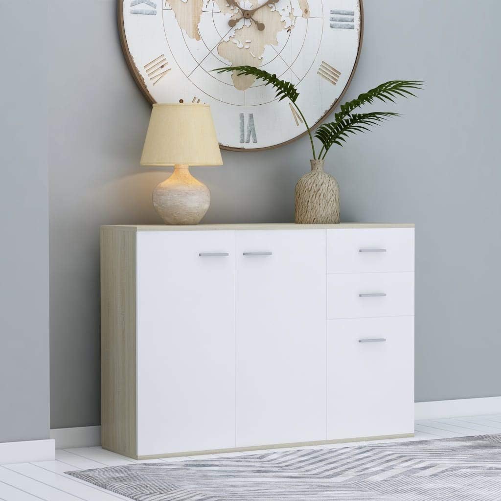 White Sideboard Cabinet with 3 Drawers V8693