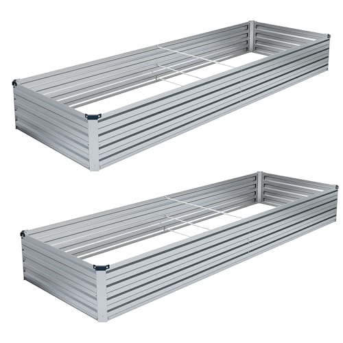 2PCS 12x4x1FT Galvanized Raised Garden Bed Kit C8587