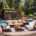 7 Pieces Wicker Rattan Sectional Sofa Set with Storage Box U882223
