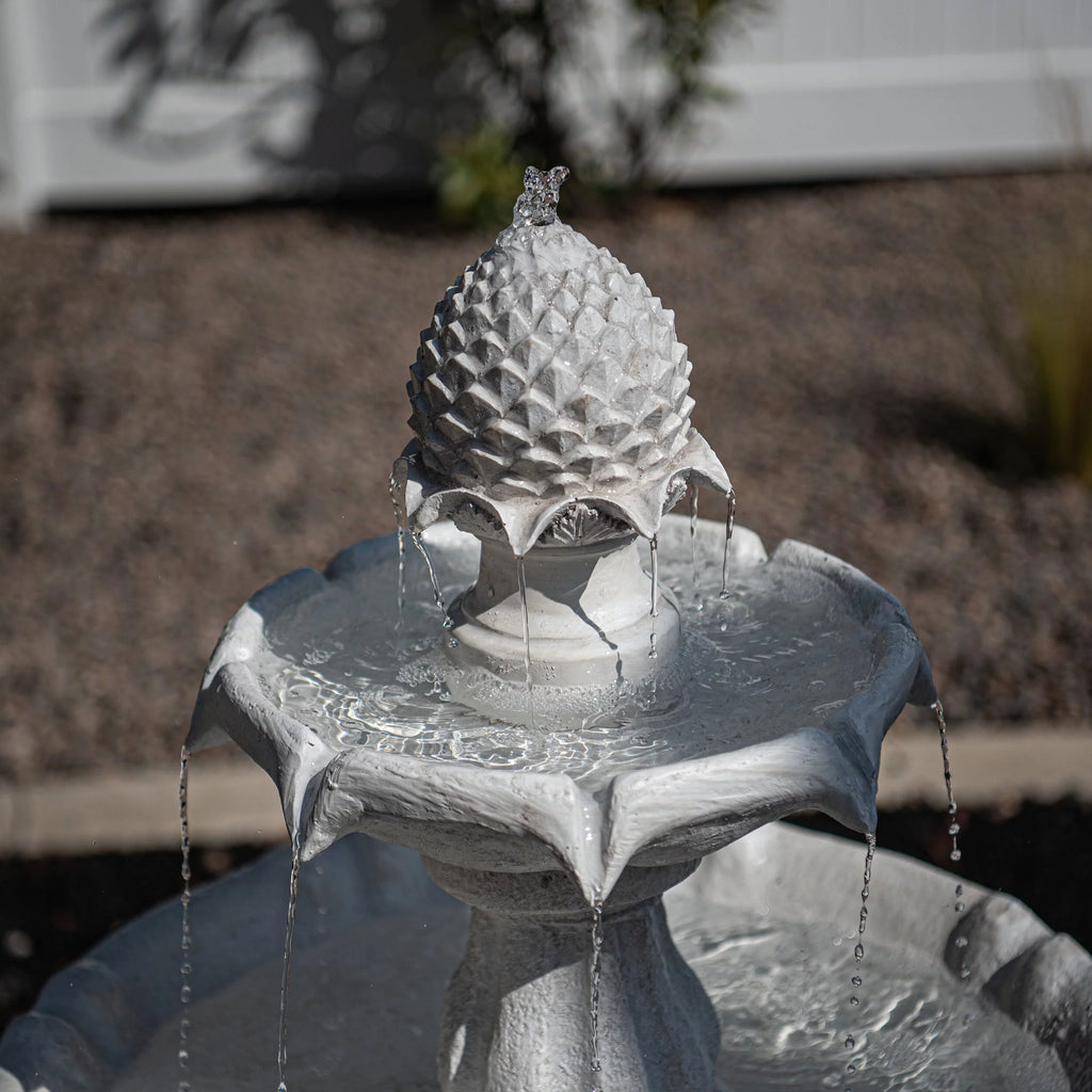 White 2-Tier Solar Water Fountain G661