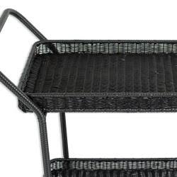 White Wicker Patio Serving Cart V2384