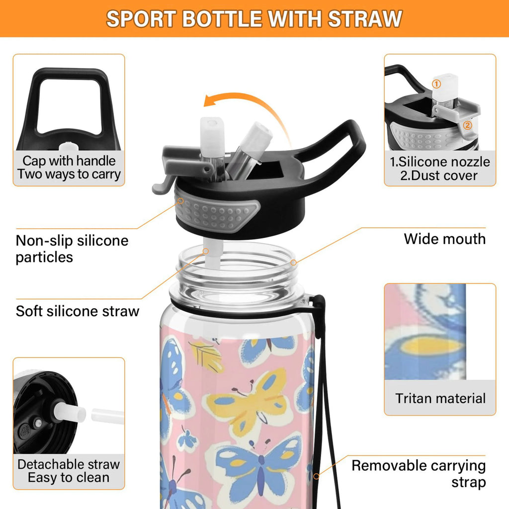 Pink 32oz Tritan Sports Water Bottle with Straw G840032