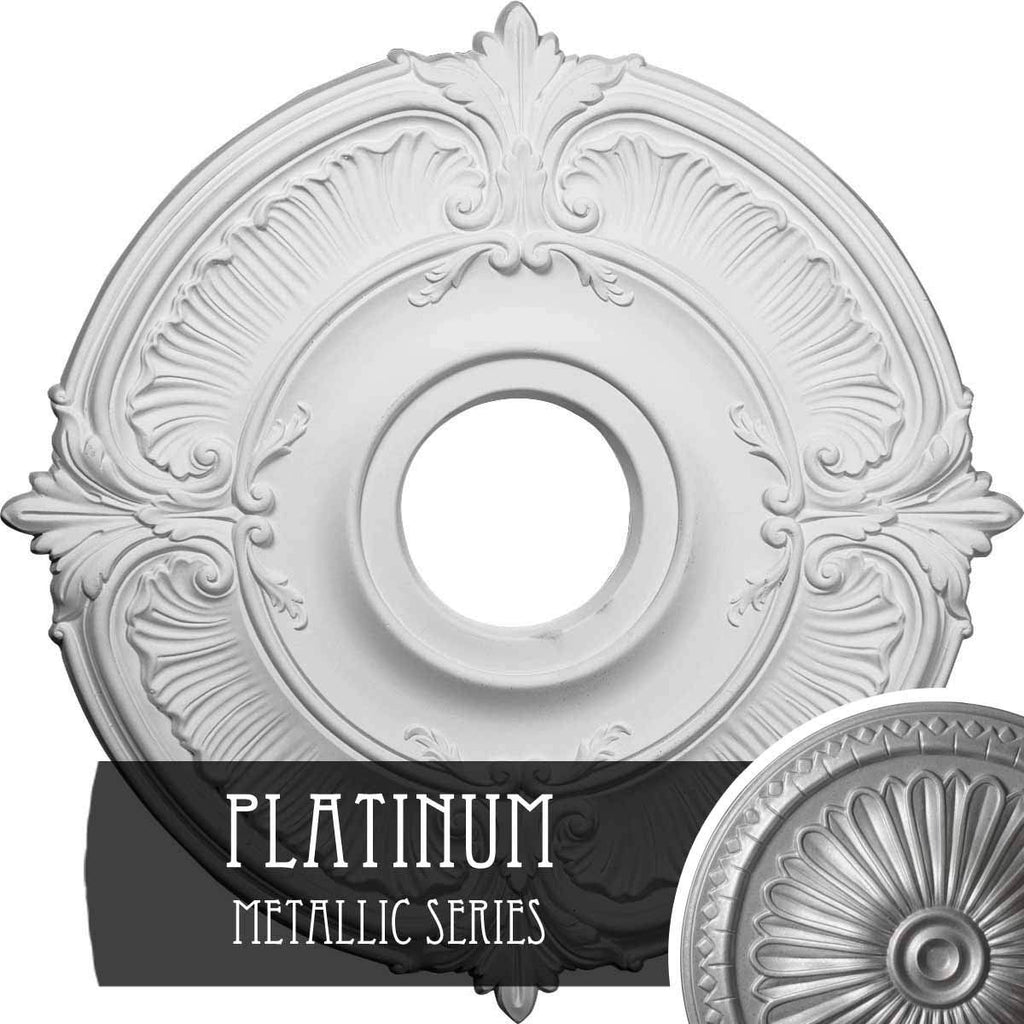 18x22OD x 4x22ID x 5/8x22P Hand-Painted Platinum Ceiling Medallion W3170
