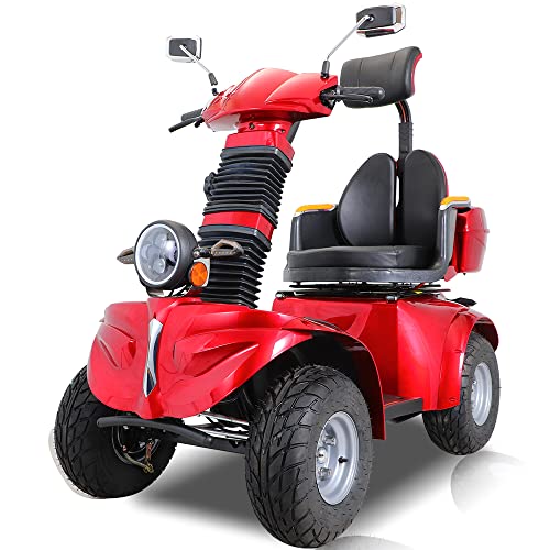 Red 1000W 4 Wheel Mobility Scooter with Adjustable Seat U228