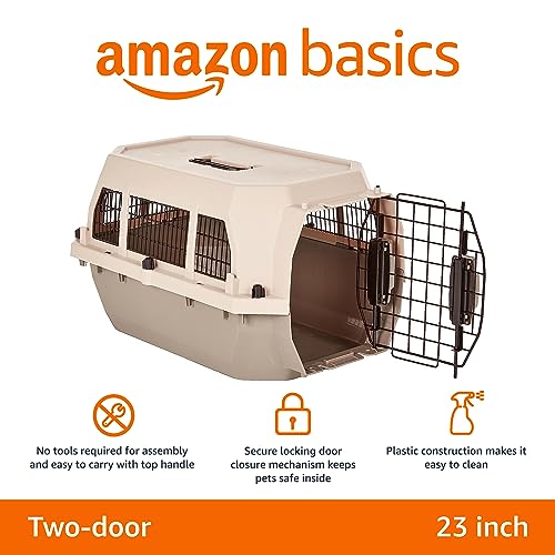 2-Door Top-Load Hard-Sided Pet Travel Carrier, Gray & Blue, 22.8"L x 15.0"W x 13.0"H X83632