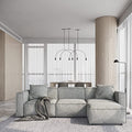 Grey L-Shape Sectional Sofa Set with Ottoman and Chaise H49264