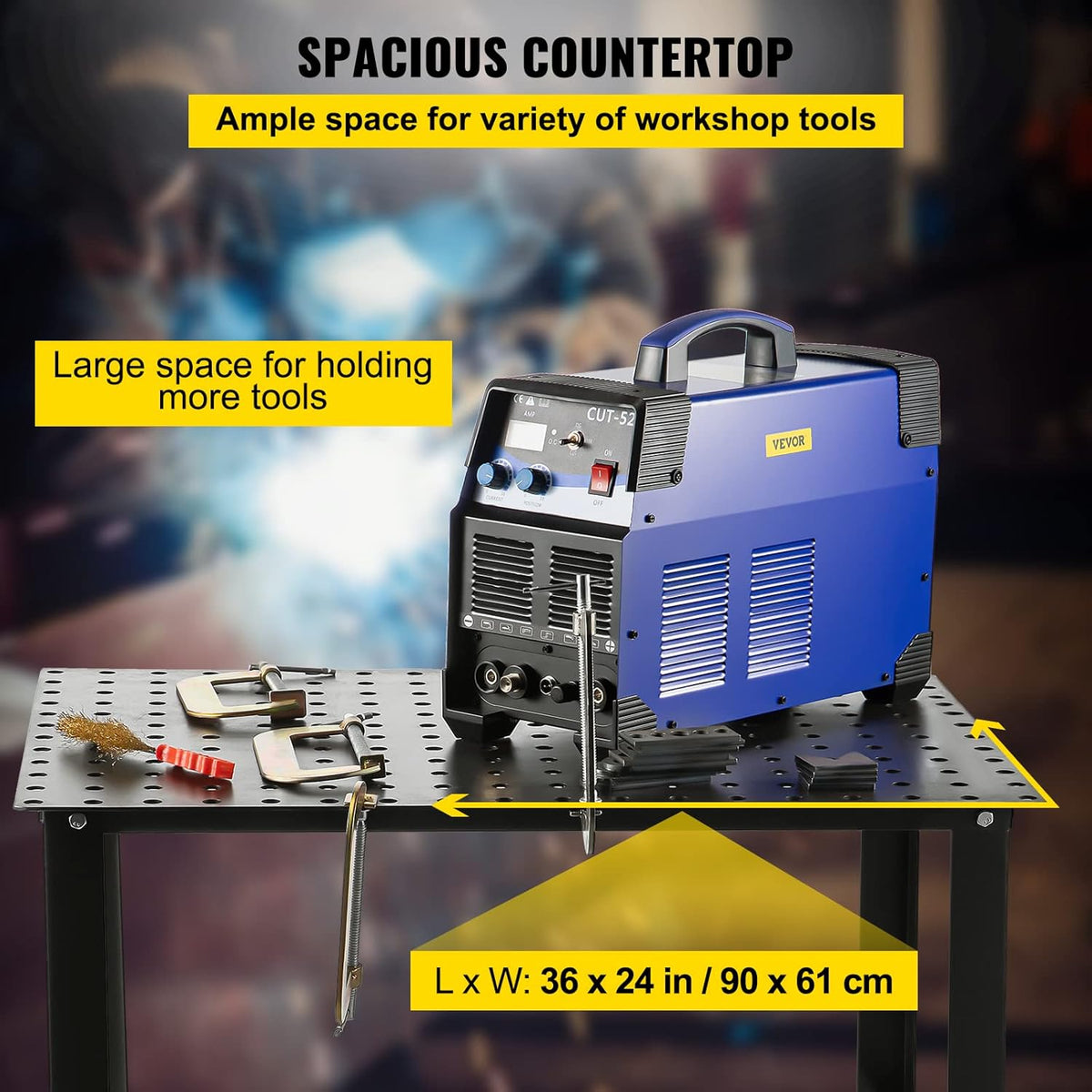 36" x 24" Adjustable Carbon Steel Welding Table I268