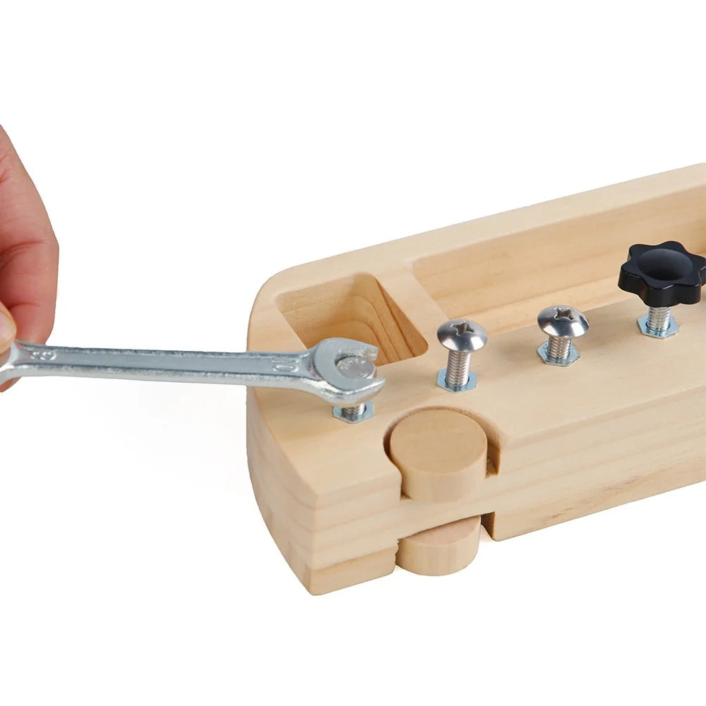 Montessori Screw Driver Board Wooden Busy Bus Sensory Toy N76753
