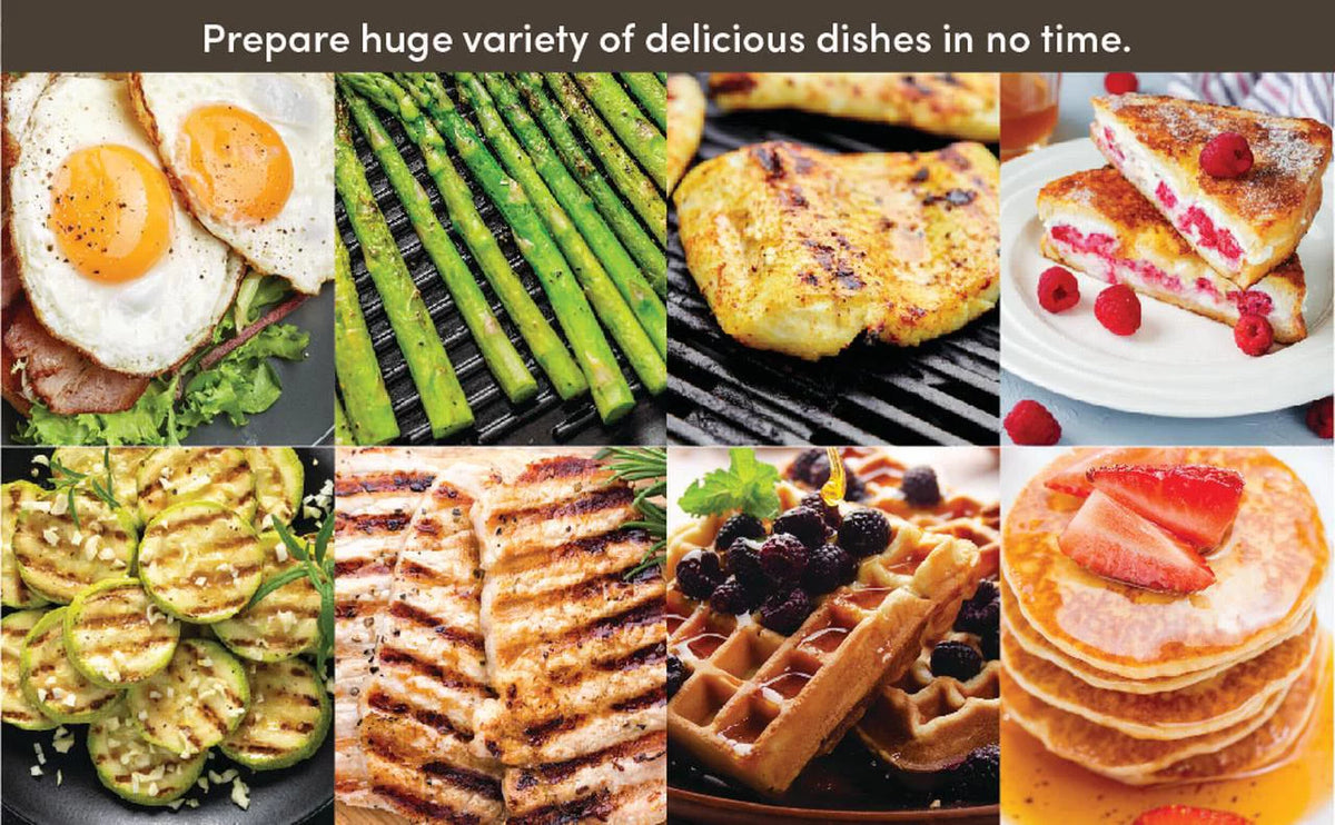 4-in-1 Waffle Maker with Removable Non-Stick Cast Iron Plates R4707