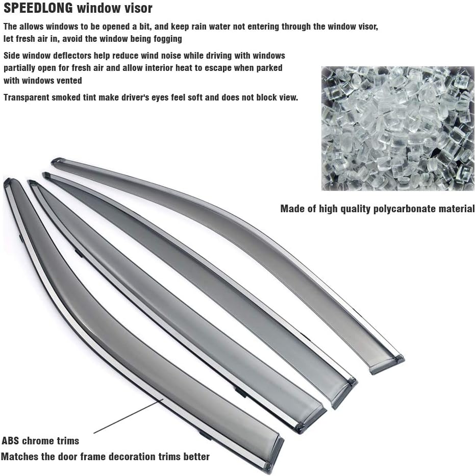 Car Window Visor Vent Shade Deflector Sun Rain Guards J308