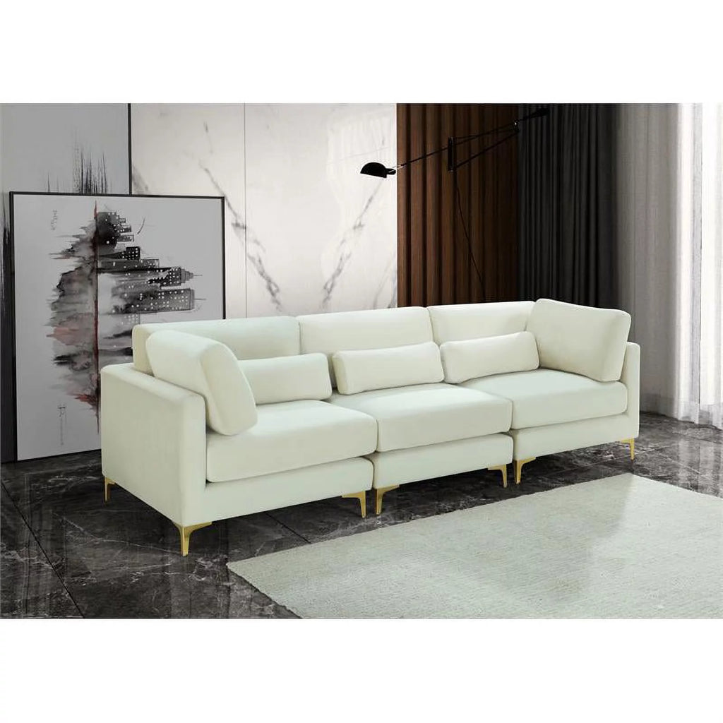 Cream Velvet Modular Sofa I45536