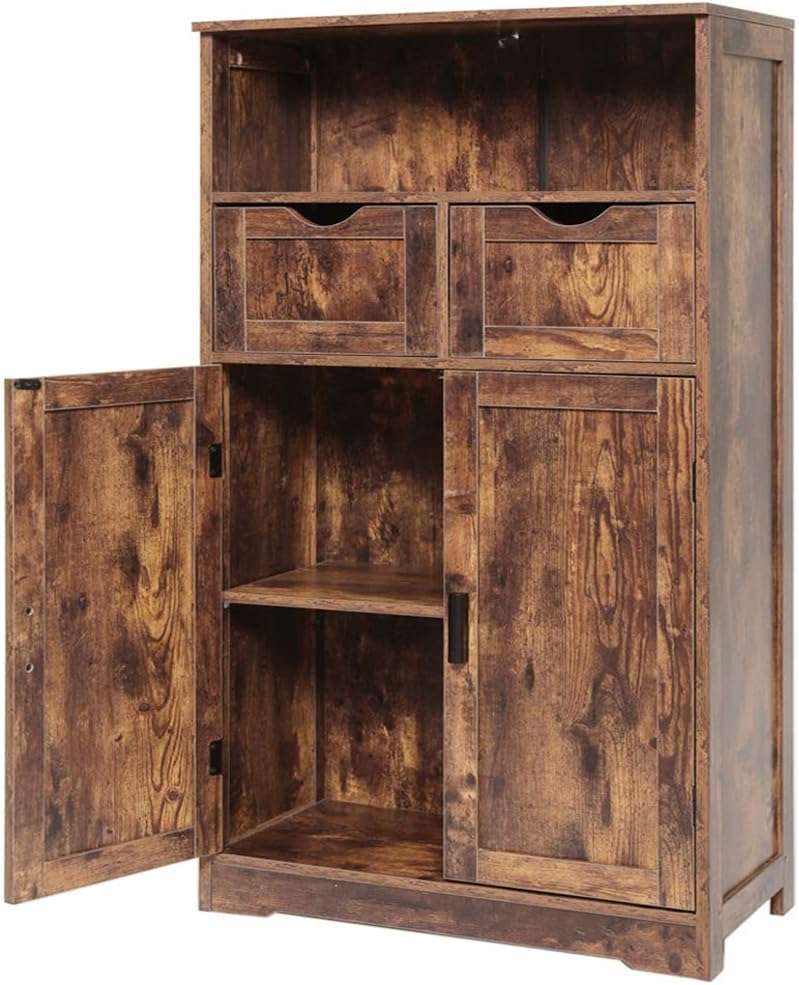 Grey Storage Cabinet with 2 Drawers and 2 Shelves Q51342