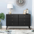 Black 6 Drawer Dresser P1490