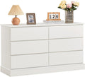 White 6 Drawer Wood Dresser O199
