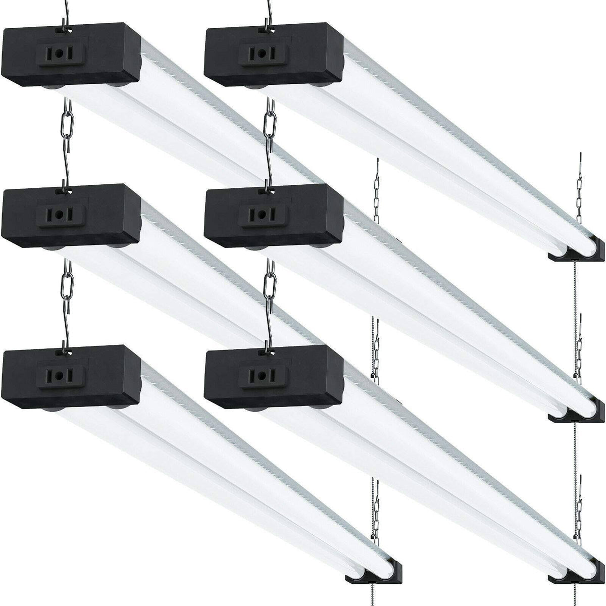 6 Pack 4 ft Linkable Integrated T8 LED Shop Light M121