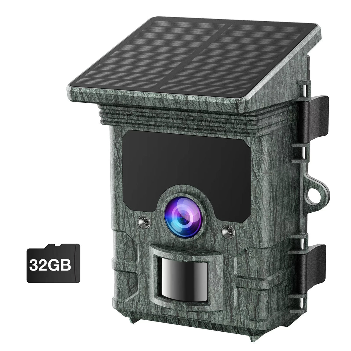 Solar Powered Trail Camera with SD Card Rechargeable 4400mAh 4K 48MP WiFi Night Vision Waterproof IP66 G705728