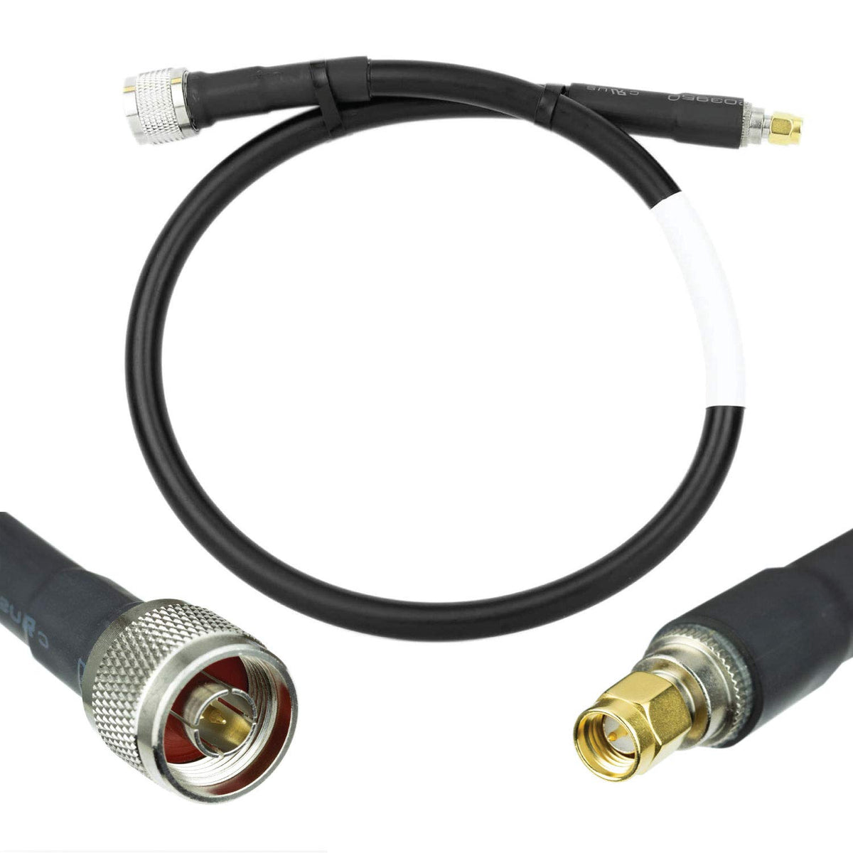 50-ohm N-Male to N-Male Black Coax Cable 60ft L91037