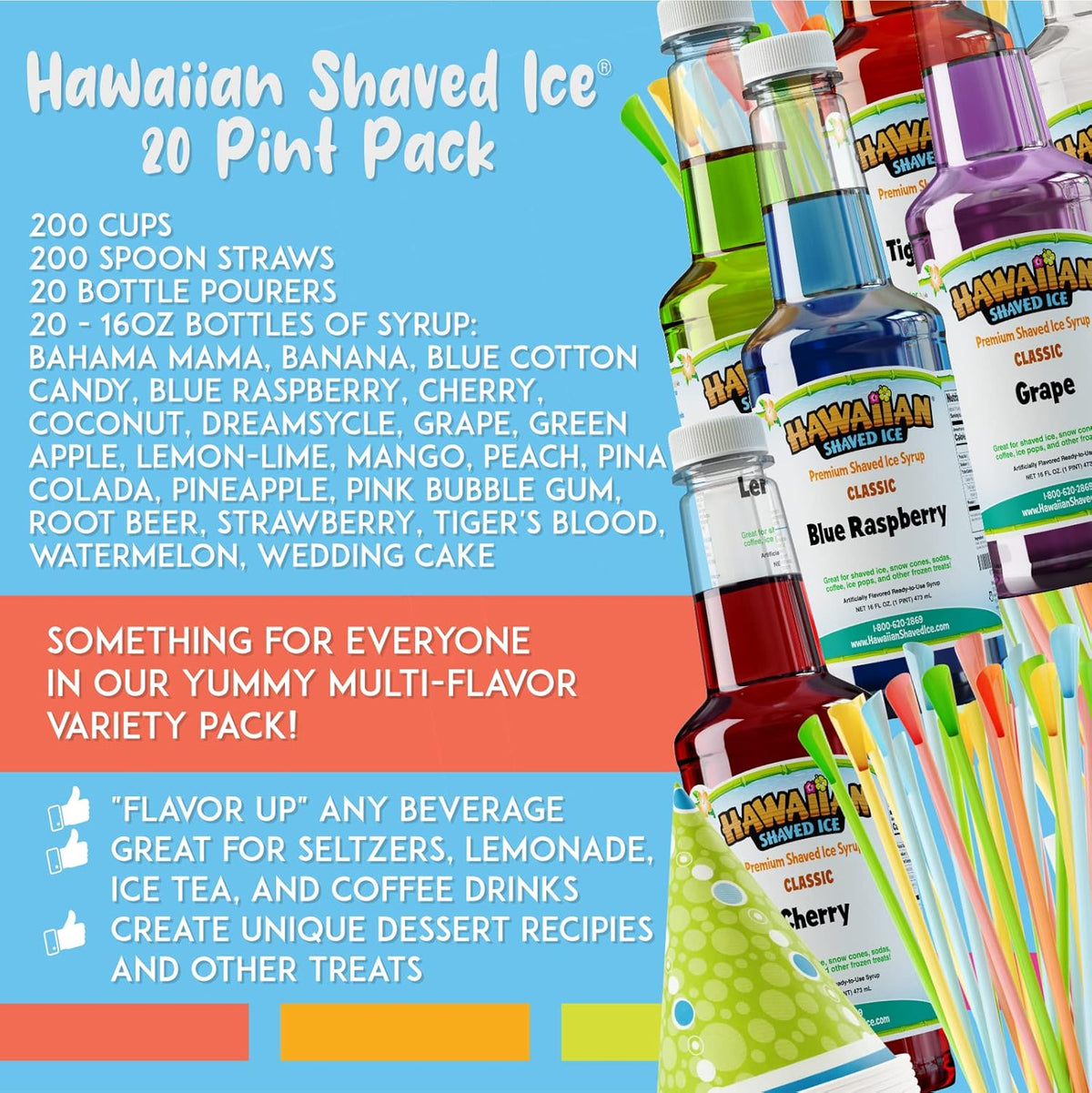 10 Flavor Syrups and Accessories bundled with 20 Flavor Syrups and Accessories C37899