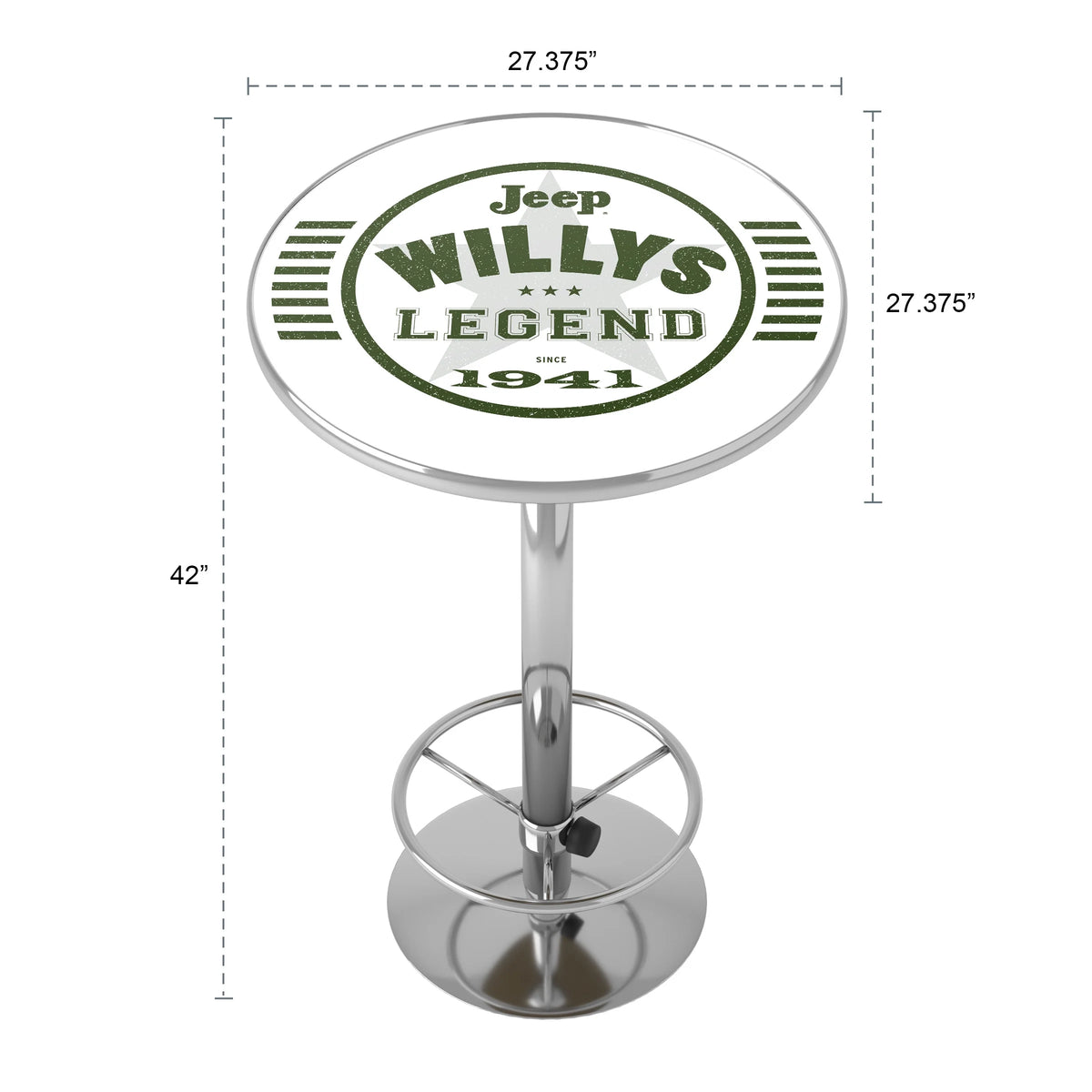 Green Bar Table with Adjustable Footrest and Acrylic Top K58634