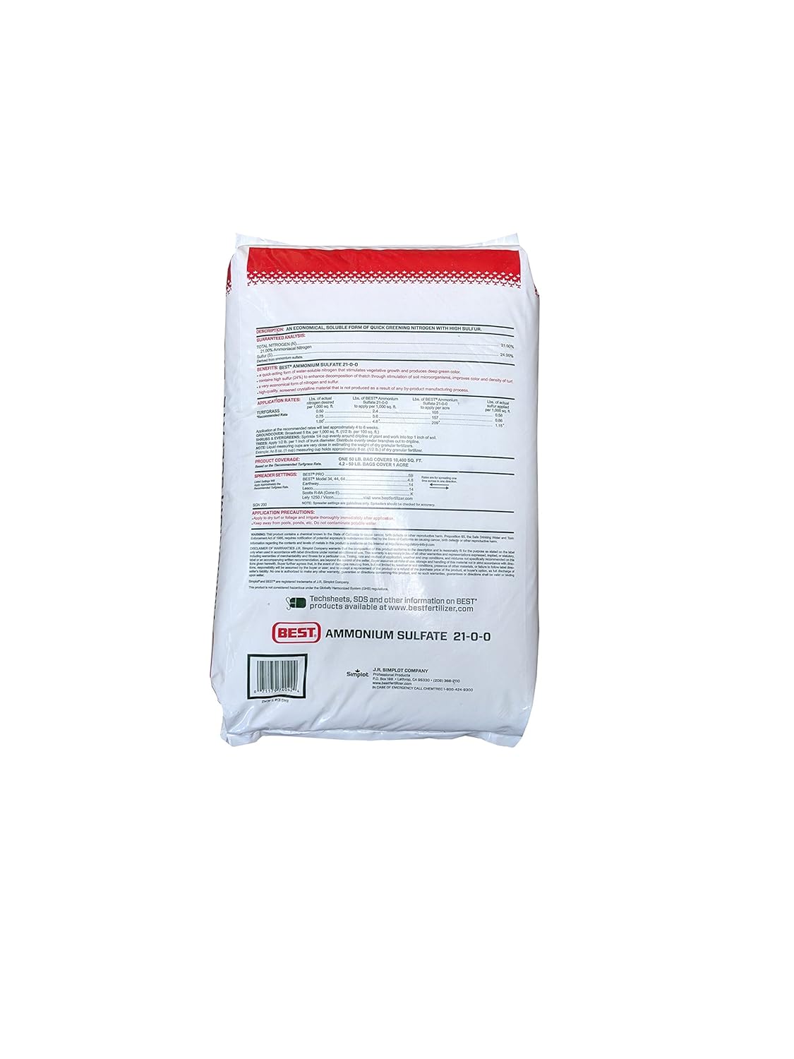 Ammonium Sulfate 21-0-0 Fertilizer 50 Pounds T23845