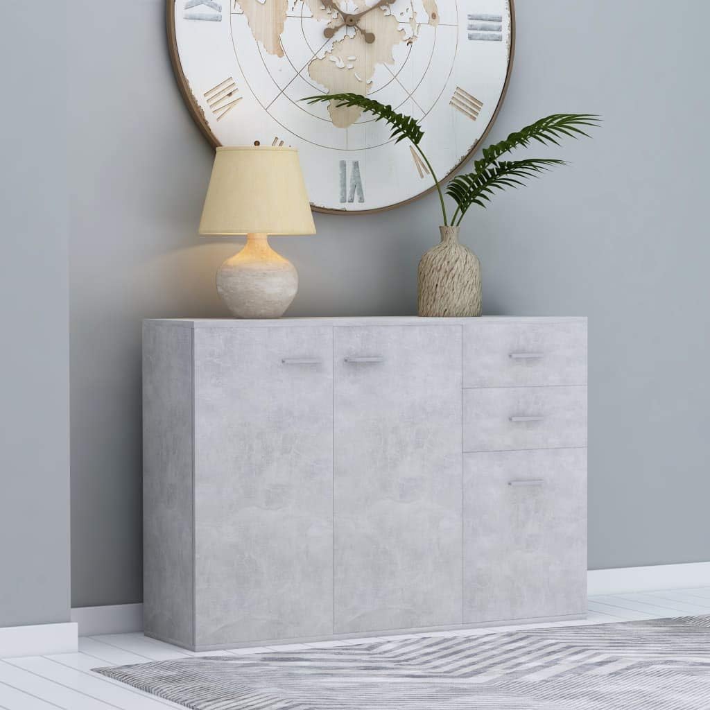 White Sideboard Cabinet with 3 Drawers V8693