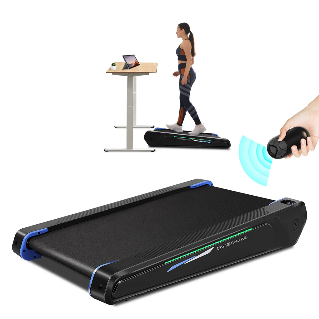 Walking Pad Treadmill with 5% Incline, 2.5HP, Black & Blue 300 Lbs Capacity Z9121