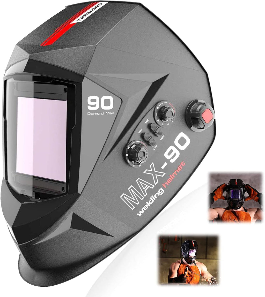 Auto Darkening Welding Helmet with Ultra Large Viewing Screen, 4 Arc Sensor, 1/1/1/2 Optical Clarity, Pack of 2 S801945