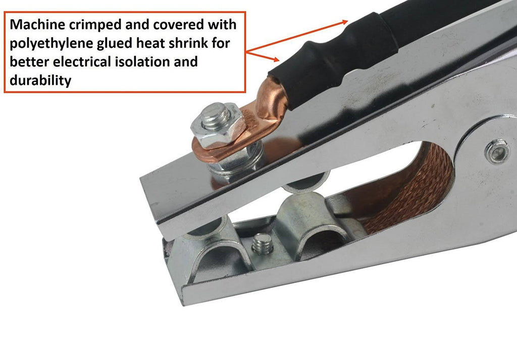 200 Amp Welding Leads Assembly Set with Terminal Lug Connector, #2 AWG Cable, 25 Feet Each Lead C295012