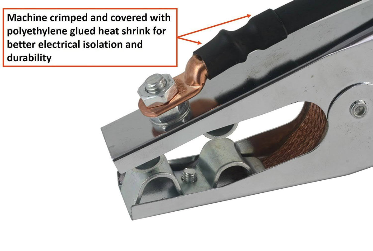 200 Amp Welding Leads Assembly Set with Terminal Lug Connector, #2 AWG Cable, 25 Feet Each Lead C295012