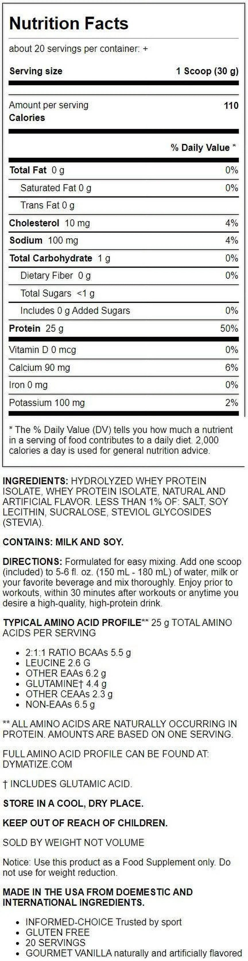 Hydrolyzed Whey Isolate Protein Powder, Gourmet Vanilla, 20 Servings Z342