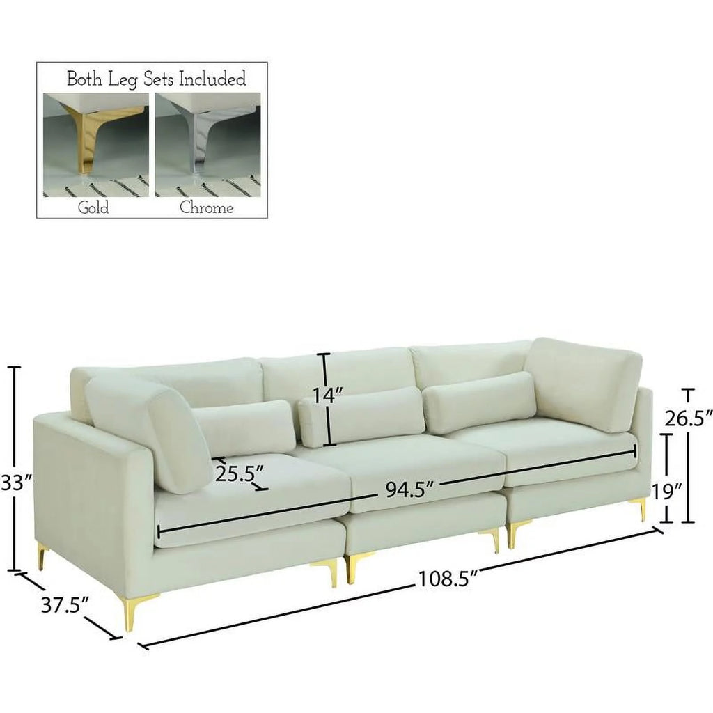 Cream Velvet Modular Sofa I45536